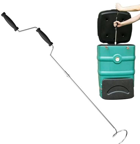 Compost Aerator - 44inch Compost Turner | Manual Compost Aeration Tool | Rustproof Compost Stirring Too Turner and Mixing Tool for Outdoor Compost Tumbler Bins Composting Accessories