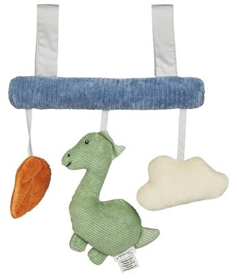 Sterntaler Spielzeug zum Aufhängen Dino Rexi - Babyspielzeug zum Aufhängen am Kinderbett, mit Rassel und Spiegel, Kinderwagenspielzeug mit Klettverschuss, Baby Mobile, steingrün