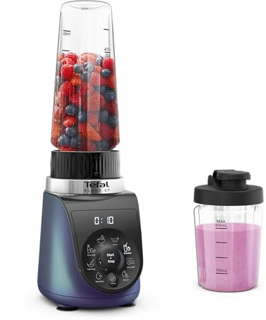 Tefal BL19H4 Blend Up Powerful Mini Blender, Compact, 8 Automatic Programs, Ice Crush Function, Versatile, Powelix Knives, Easy Cleaning