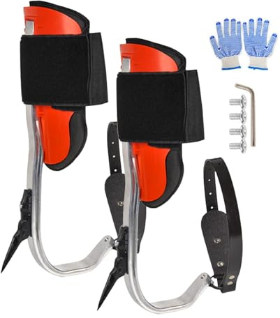 Goowafur Equipo para trepar árboles,Picos para trepar árboles - Garfios para trepar árboles de aleación de Aluminio - Zapatos para trepar a árboles de Alta Resistencia, Kit de Escalada con arnés para