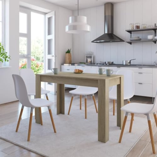 PIXZSSI Esszimmertische Wohnzimmer 120x60x76 cm Sonoma-Eiche Holzwerkstoff Feuchtigkeitsbeständigkeit Esstisch Robuste Tischplatte Dinner Table Platz für Snacks Getränke