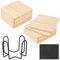 Lot de 12 dessous de verre en bois d'acacia avec support, 10 cm, carrés, vierges, avec 48 ronds antidérapants, dessous de verre en bois inachevé pour modèles architecturaux DIY et dessin