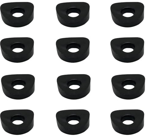 Lot de 12 rondelles rondes à ressort en polyéthylène, rondelle concave noire pour fixation de tubes ronds, 16 mm de diamètre extérieur x 6 mm ID