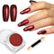 Metallic Red Nail Powder - Glossy, Glitter & Mirror Effect - DIY Nail Art Accessory with Metallic Pigments