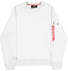 Alpha Industries Herren Label Sweatshirt Back Print, Pastel Grey Melange, XL