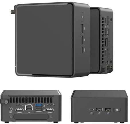 Cutesliving NUC 15 Pro Mini PC épais | Core Ultra 5 225H 14 cœurs | 64 W TDP | DDR5-6400 96 Go max | SSD PCIe 5.0 | Wi-Fi 7 | Dual Thunderbolt 4 | MIL-STD-810H (96 Go de RAM, 4 To SSD)