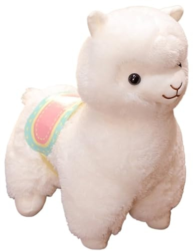KUKUShining Alpaka Plüschtier, Weiche Kuscheltiere Kissenpuppen Süßes Plüschtier for Geburtstage Weihnachten Kindergeschenk(White,50cm/19.8in)