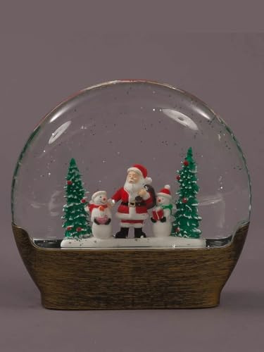 Snowtime Christmas Water Dome with Santa Snowman and Trees - Battery Operated