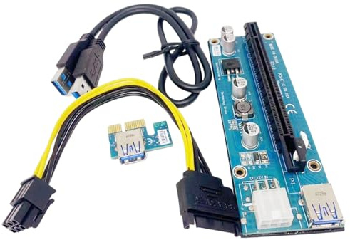 GPU-Extender-Adapter mit USB-3.0-Kabel, Netzteilkabel, PCIe 1 x auf 16 x Karte für Laptop, externe Bilder, PCIE-Karte mit Stromkabel