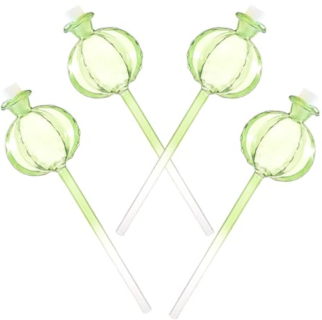 GATHINESS Lot de 4 Globes D'arrosage en Verre Forme Cactus, Système D'arrosage Automatique pour Plantes en Pot, Arroseur Lent et Transparent, Adapté Plantes D'intérieur et Extérieur,