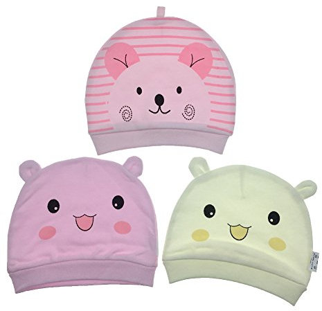Tyidalin 3 Stücke Baby Mütze Neugeborene Unisex Mützchen 100% Baumwolle Hüte Gestreifte Beanie Babymütze Kleine Raupe Geburtsgeschenk Für Baby Mädchen Jungen
