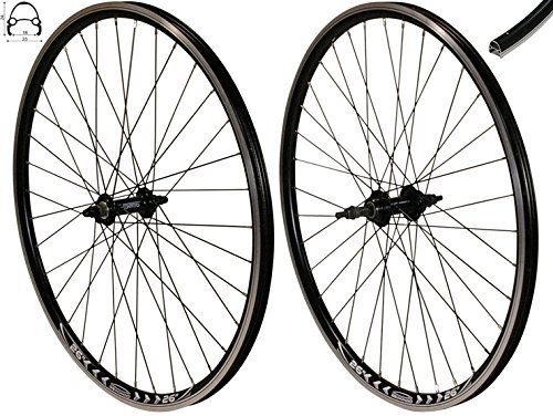 Redondo 26 Zoll Laufrad Set Hinterrad Vorderrad 26 V-Profil Hohlkammer Felge Schwarz
