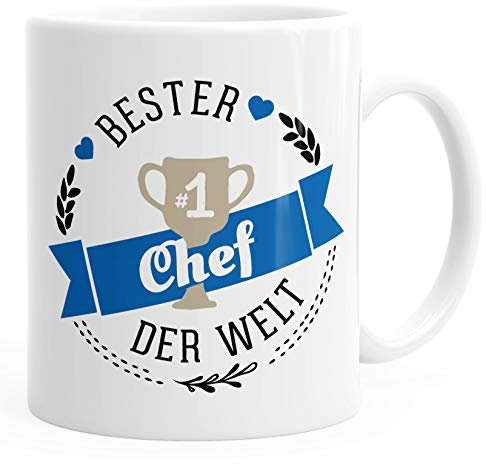 Kaffee-Tasse bester Chef der Welt Geschenk für Chef MoonWorks® weiß unisize