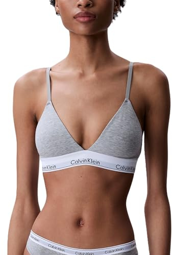 Calvin Klein Modern Cotton Lightly Lined Triangle Bralette Grey Heather