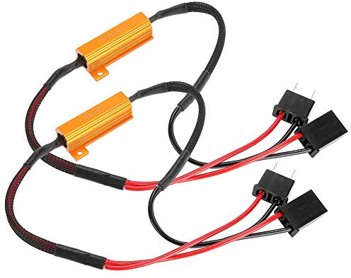 Autolastwiderstand, 2-teilig Auto LED Decoder Scheinwerferdecoder für H7-Scheinwerfer Anti-Hyper-Blitz Keine Fehler Lastwiderstandsverkabelung