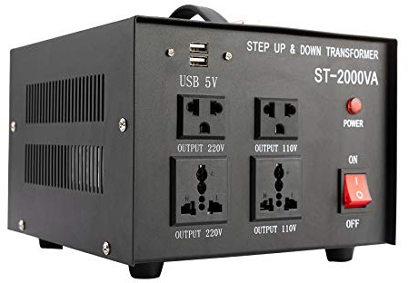 Valens Convertisseur de tension de 220 V à 110 V Transformateur de tension 110 V à 220 V Transformateur de courant 110 V/220 V Transformateur automatique Arriba et Basse 2000 W