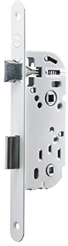 Yale Serrure à encastrer à condamnation, axe 50 mm, coffre 135 mm - Y53R-A50/B/SC - Pêne Réversible, Têtière bouts ronds - Porte Salle de bain et WC - Blanc