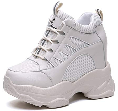 Hohe Chunky Turnschuhe für Damen Plateau Sneakers Lässig Stilvolle Wanderschuhe Bequeme Mesh Atmungsaktive Athletic Hidden Heel Sportschuhe