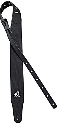 Ortega Guitars Veganer Gitarrengurt Längenverstellbar - Akustik Gitarre / Bass, E-Gitarre, E-Bass - Vegan Series - Schwarz (OSVG-75BK)