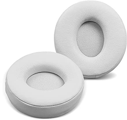 Solo Pro Ohrpolster Ersatz Ohrpolster Protein Leder Ohrpolster Reparatur Teile Kompatibel mit Beats Solo Pro Wireless Noise Cancelling On-Ear Kopfhörer (Elfenbein)
