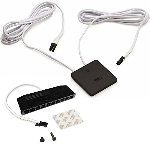 Domus Line Dimmbarer Aluminium Touchless-Schalter FUN D-MOTION schwarz | 50 x 58 x 5 mm 12V mit 10-fach Verteiler Micro12 von SOTECH