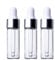 CMJ 3 x 5ml CLEAR Glass Bottles Ear Eye Drops Pipette Dropper Silver White Lid Aromatherapy Empty