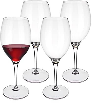 Villeroy & Boch Maxima - Set di 4 bicchieri da vino rosso in cristallo, 650 ml, 25,2 cm, lavabili in lavastoviglie