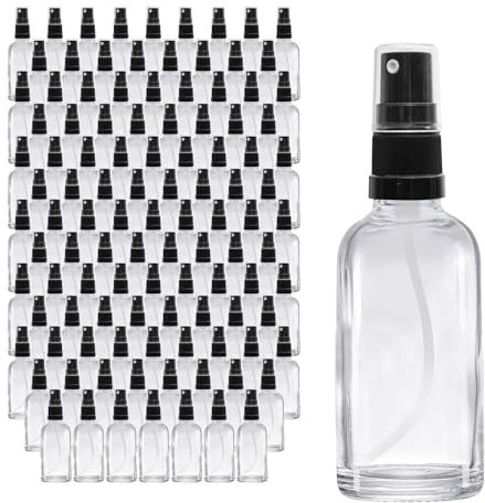 Oputec 143 Botellas de Cristal Con Atomizador de 30 ml: Transparentes Con Cabezal Pulverizador Fino - Botella Pequeña Con Pulverizador