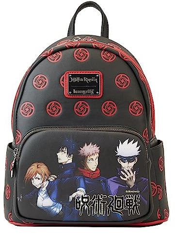 Loungefly Jujutsu Kaisin - Rucksack - Jujutsu Kaisen - Amazon Exklusiv - Hochwertiges Veganes Leder - Geschenkidee - Offizielle Merchandise - für Jungen, Mädchen Männer und Frauen - Anime Fans