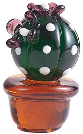 WEWAYSMILE Figuras Cactus Vidrio Soplado Hechas, Figuras Cactus Cristal, Figuras Cactus Sopladas A Mano, para Decoración del Hogar Decoración Estantería Escritorio Oficina, 44x26mm