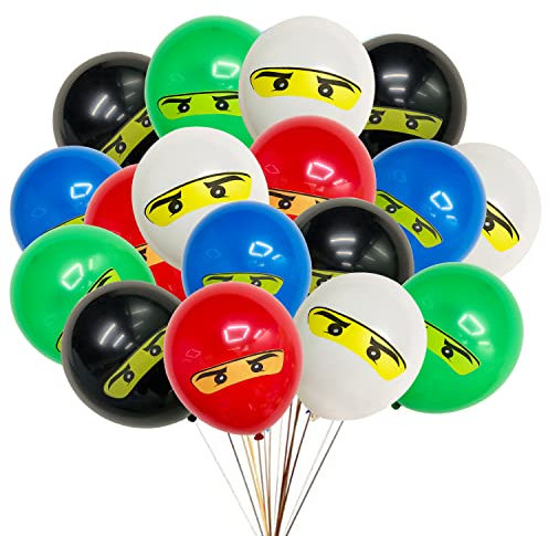 Ninjago Luftballons(30Stück),100% Reiner Naturlatex, Das Bevorzugte Material ist Sicher und Ungiftig, Geeignet für Themenparty-Dekoration, Geburtstagsfeier, Abschlussfeier oder Weihnachten
