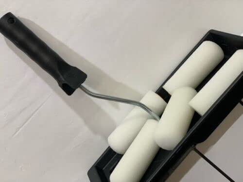 RANASONS 7 PC 4 Mini Sleeve DIY Home Touch Up Paint Roller KIT (5 Foam Sleeves, 1 Plastic Paint Tray & 1 Paint Roller)