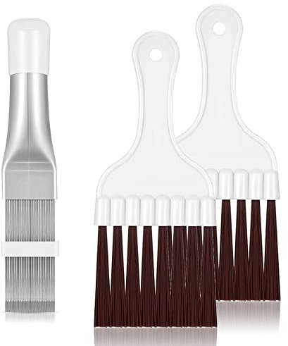 Flosse Kamm, 3 Stücke Klimaanlage Kamm, Kondensator Reinigung Kamm, Klimaanlage Kondensator Flosse Kamm, Flosse Kamm Spule Reinigung Whisk Pinsel, Metall Fin Verdampfer Kühler Reparatur Werkzeug