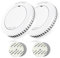 RUNIDUR Mini Detector De Humo Set Batería de 10 Años, Detector de Incendios sin Falsas Alarmas, Detector de Incendios Plano para Pegar sin Taladrar, Blanco, 2 Piezas