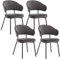 WOLTU 4er Set Esszimmerstühle, Küchenstuhl, Polsterstuhl, Loungesessel, Wohnzimmerstuhl, Design Stuhl, mit Rückenlehne Armlehnen Metallbeinen, gepolstert, Samt, Dunkelgrau, BH389dgr-4