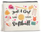 YeleY Geschenke für Softball-Liebhaber – Softball-Geschenke für Mädchen – Softball-Liebhaber, Geschenke für Schwester, Tochter, Bestie BFF – Just a Girl Who Loves Softball Make-up-Tasche,