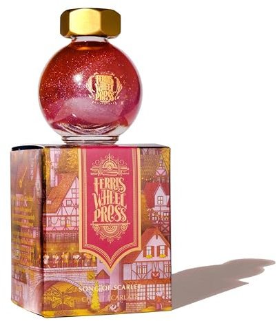 Ferris Wheel Press Fountain Pen Ink, FerriTales Collection, Scarlet Red with Blue Shimmer and Yellow Sheen, 20ml