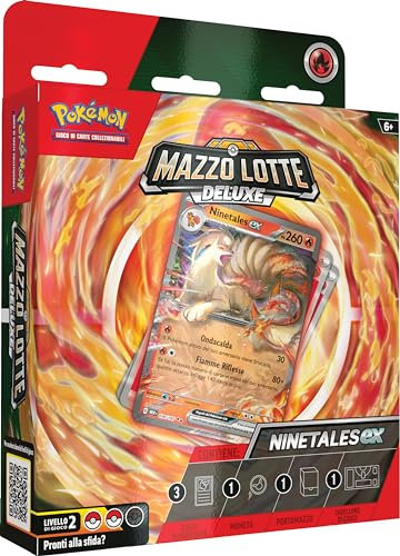 Pokémon Lotte Deluxe Ninetales-ex del GCC (baraja de 60 Cartas Lista para Jugar y Otros Accesorios), edición en Italiano, Color, 290-60429