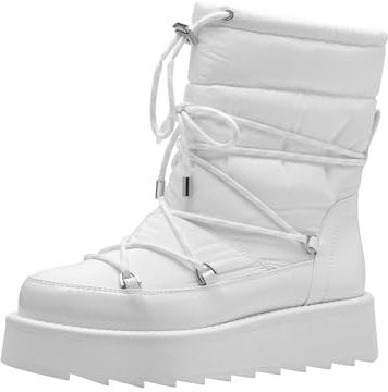Tamaris Damen Warmfutter Stiefel Vegan; WHITE, EU 39