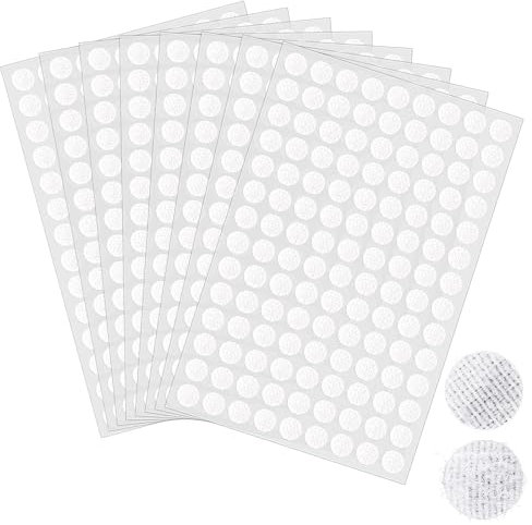 Jeffdad Klettpunkte Selbstklebend 10mm, 1008 Stück (504 Paar) Klett Klebepunkte Wasserdicht Klettverschluss Selbstklebend Rund Doppelseitig Klebende Klettverschluss Hochfester Klebstoff Klettpunkte