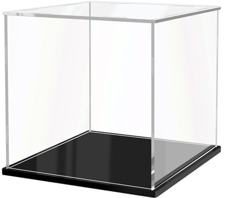 JUJOMAT Transparente Acryl Vitrine Groß Acryl Boxen zum Ausstellen Staubdichte Schaukasten Vitrine für Action Figuren und Sammlerstücke 30*30*30cm