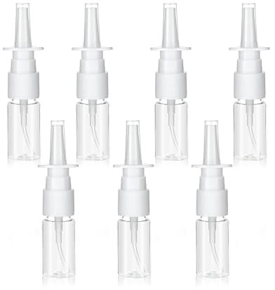 IPNSDON Lot de 7 Vaporisateurs Nasaux Vides, 10ml Réutilisable Spray Nasal Vides, Transparent Vaporisateur en Plastique avec Couverture pour le Sérum Physiologique les Huiles Essentielles (10ML)