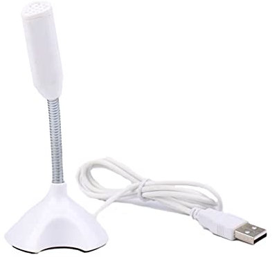 iFutniew Micro USB pour ordinateur portable, micro vocal haute sensibilité, mini studio avec support, jeu et conférence pour PC, blanc