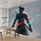 Generisch Fototapete 3D Japanische Anime-Charaktere Schwarz 350x256 cm Vlies Tapeten Wandtapete Moderne Wanddeko Design Wand Dekoration Wohnzimmer Schlafzimmer