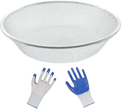 Sharplace Gartenerde-Kompostsieb, praktisch, mit Handschuhen, Sieb für Sand, Steine, Schmutz, Kompost für den Bauernhof, Loch 2mm