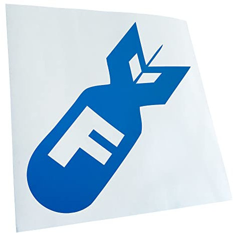 Kiwistar - Autoaufkleber - matt Blau - 60x66cm F Bomb - Heckscheibe Auto Aufkleber wetterfest für Kfz LKW Mofa Truck - Sticker außen selbstklebend Tuning Zubehör für Fenster Fahrzeug Scheibe