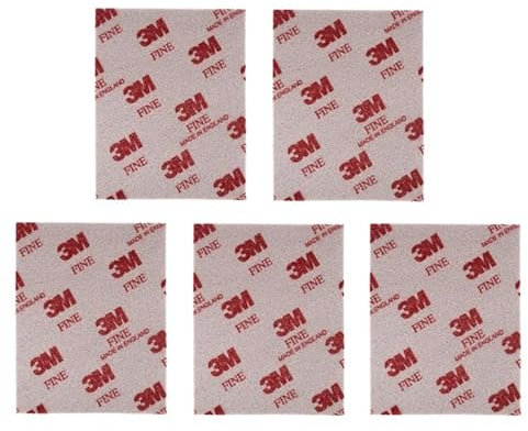 3 m Soft Pads, 5 pezzi, spugna abrasiva, tampone abrasivo, levigatura e lucidatura, levigatura a umido o a secco, tamponi in schiuma, lavabili e riutilizzabili (5 fine)