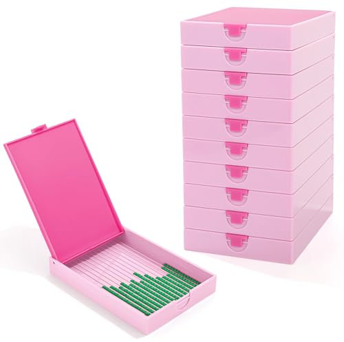 CATEARED 2-in-1 Stapelbare Diamant-Malerei-Tabletts mit Deckel, Aufbewahrungsbehälter für Diamantmalerei, Bastel- und Perlen-Aufbewahrungsbehälter (Hellrosa, groß)