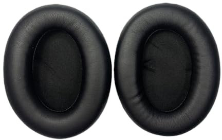 Ersatz Ohrpolster für Sony WH-1000XM2 (WH1000XM2) Kopfhörer, Ersatzpolster für Sony MDR-1000X (MDR1000X), Weicherem Leder (Schwarz)