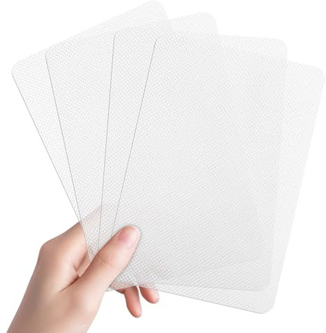 4pcs Enhanced Cuttable Rubber Grip Tape Ultra-Thin Strong Adhesive Non-Slip Sheets for Safer Handles & Surfaces Waterproof Soundproof Anti-Slip Vibration Heat Resistant Pad for DIY Craft Floor Cushion